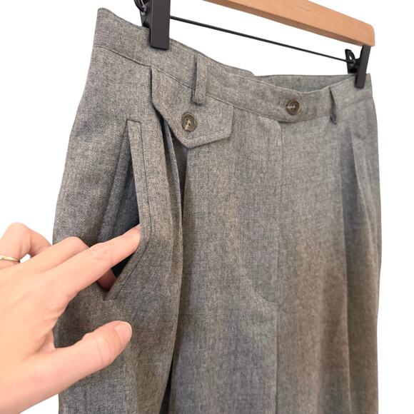 Vintage Lauren Ralph Lauren 100% Wool Grey Trouser Pants Size 12P - Picture 3 of 9